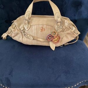 Canvas crochet flowers Bag